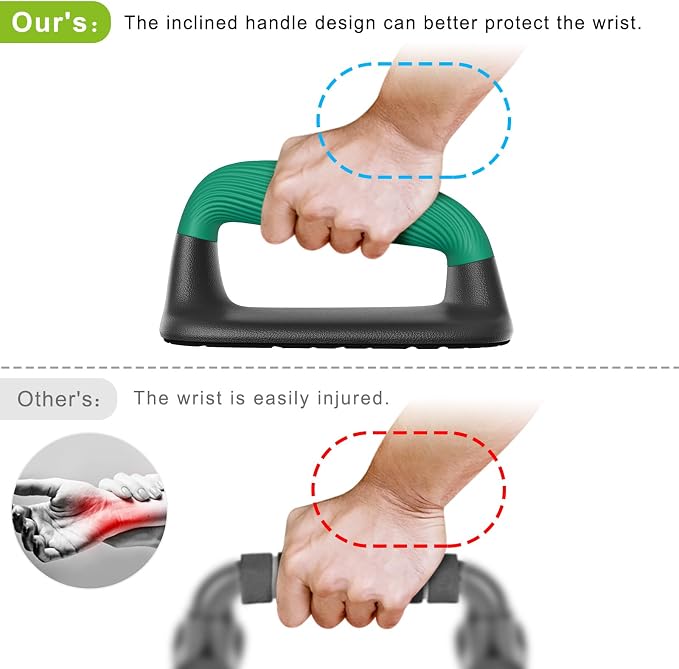 Portable Compact Push-Up Grips for Home Workouts (Pair) - White & Mint