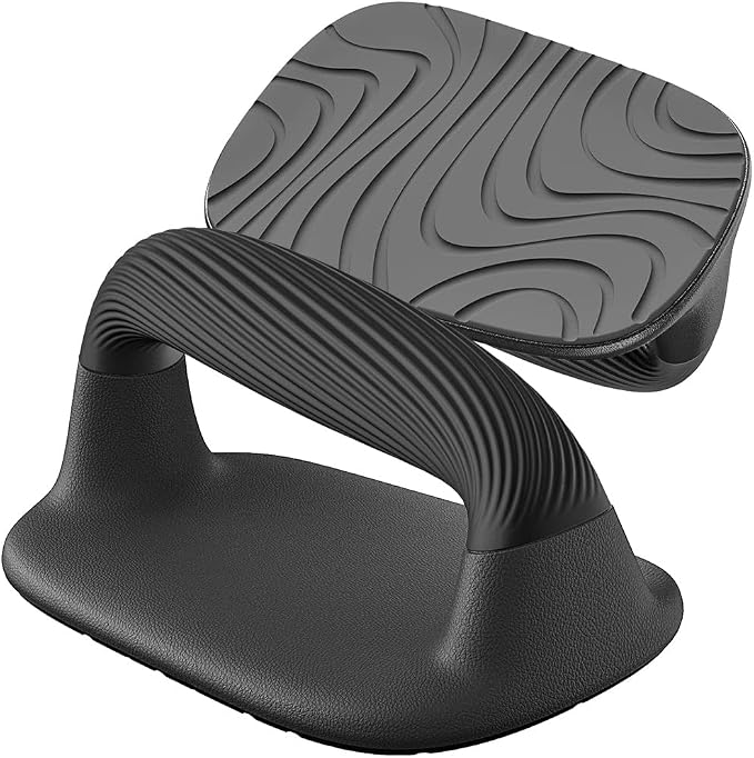 Stable Wide-Base Push-Up Floor Stands with Ergonomic Grips (Pair) - Black