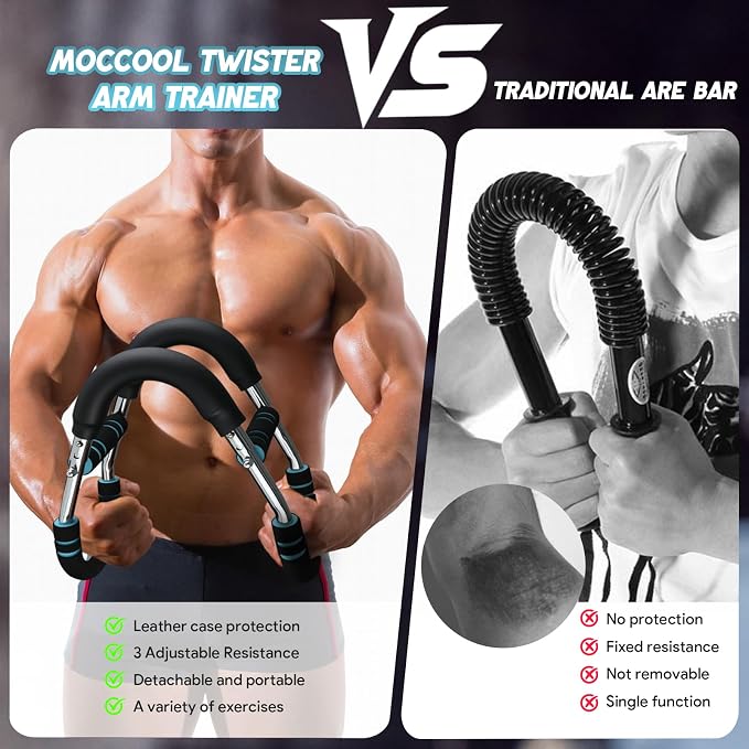 Heavy-Duty Spring Power Twister Bar for Chest & Arm Training (50kg Resistance)