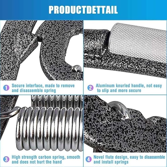 Heavy-Duty Adjustable Metal Hand Grip & Finger Strengthener with Carry Bag