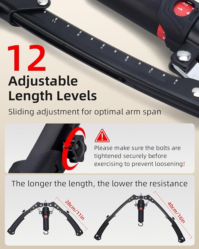 Heavy-Duty Hydraulic Power Twister Chest Trainer (10-200kg) - Black