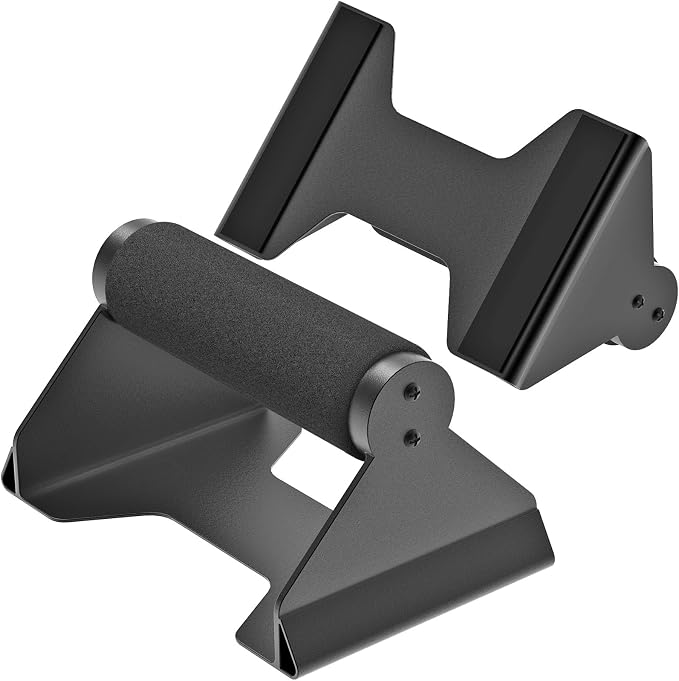 Heavy-Duty Steel Push-Up Bars with Non-Slip Foam Handles (Pair) - Matt Black
