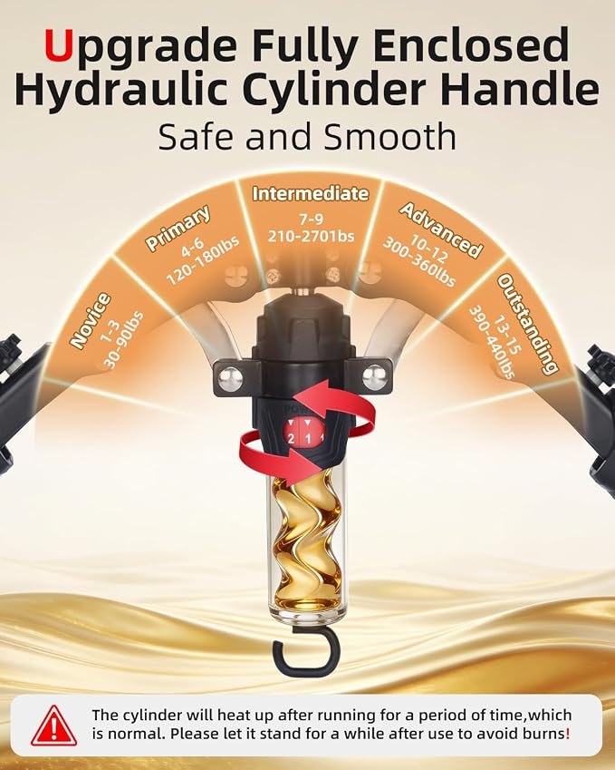 Heavy-Duty Hydraulic Power Twister Chest Trainer (10-200kg) - Black