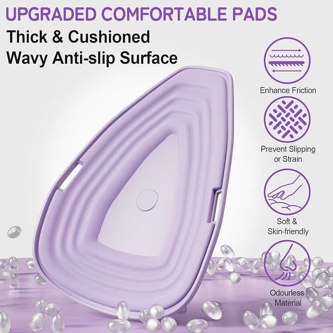 Adjustable Pelvic Floor Muscle Trainer & Thigh Toner with Resistance Band (35kg) - Lilac Purple