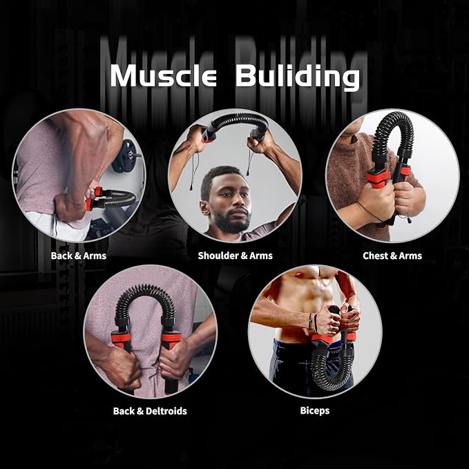 Adjustable Dual-Spring Power Twister Bar for Upper Body Workout (30-50kg)