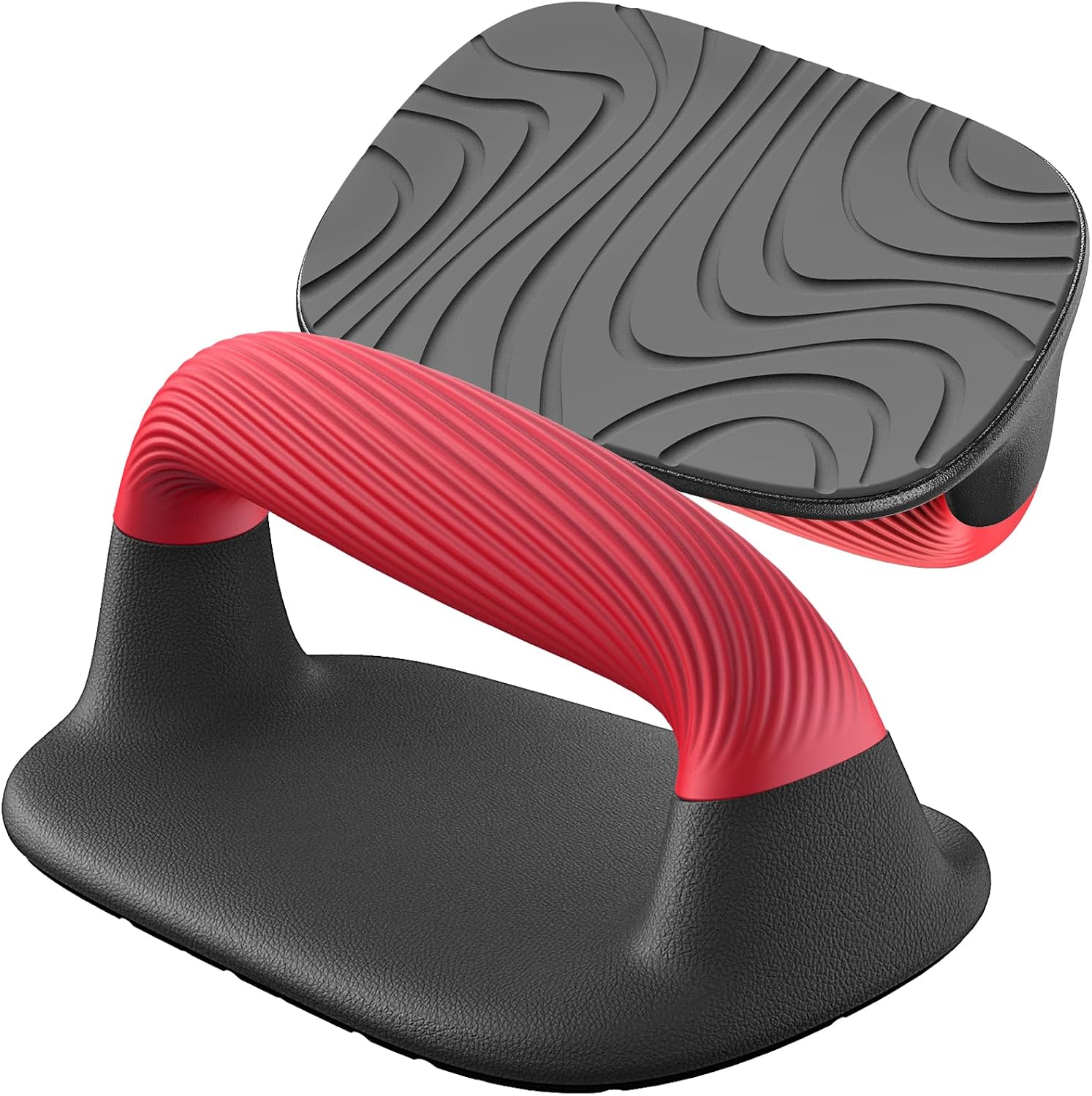 Compact Ergonomic Push-Up Handles with Soft Cushion Grip (Pair) - Red & Black