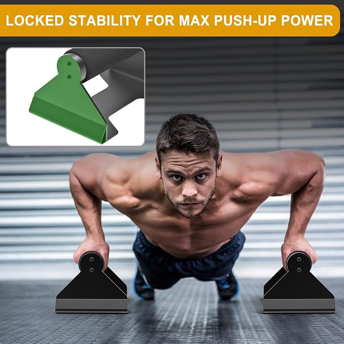 Heavy-Duty Steel Push-Up Bars with Non-Slip Foam Handles (Pair) - Matt Black