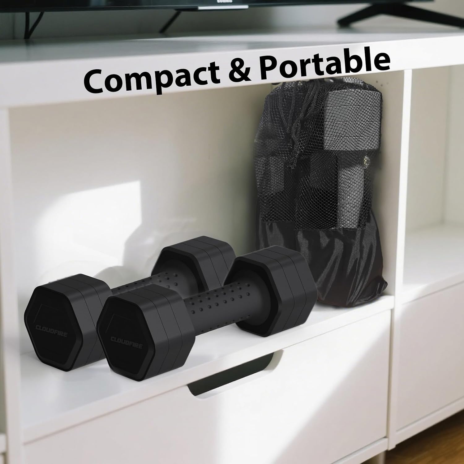 4-in-1 Soft-Grip Adjustable Free Weights Dumbbell Set (Pair, 5kg Total)