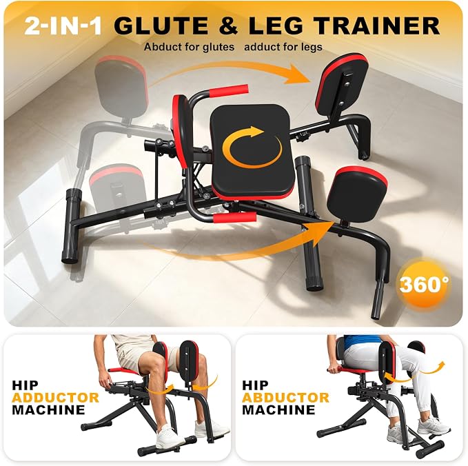 8-Level Adjustable Hip Abductor & Inner Thigh Training Machine for Home Gym