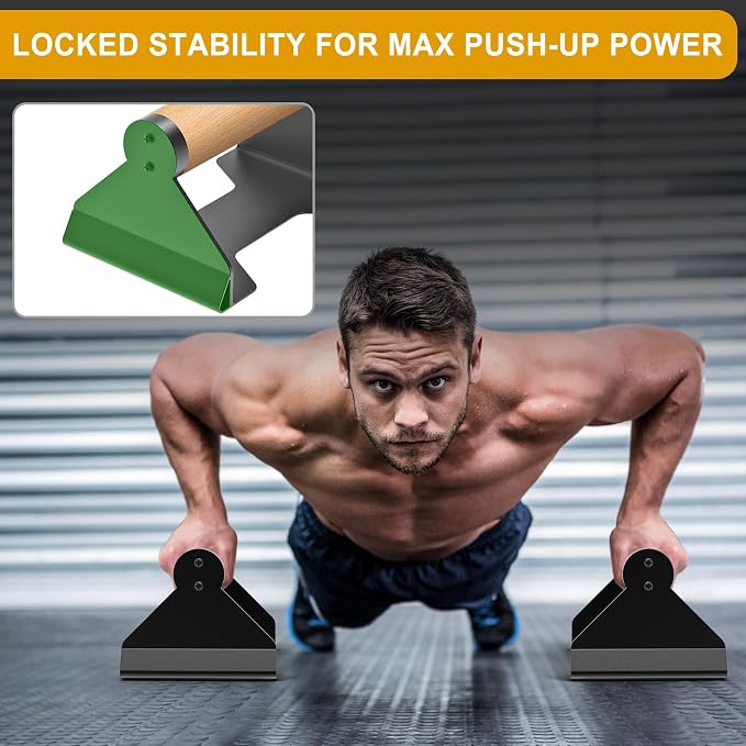 Ergonomic Incline Push-Up Stands with Cushioned Foam Grips (Pair) - Black & Grey