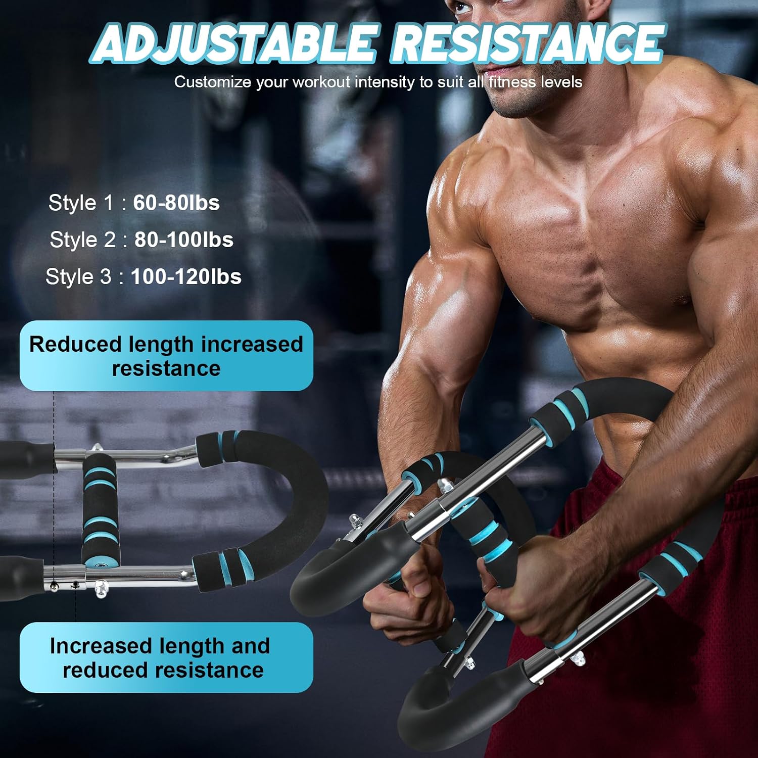Heavy-Duty Spring Power Twister Bar for Chest & Arm Training (50kg Resistance)