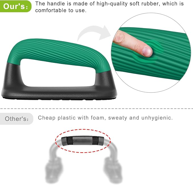 Portable Compact Push-Up Grips for Home Workouts (Pair) - White & Mint