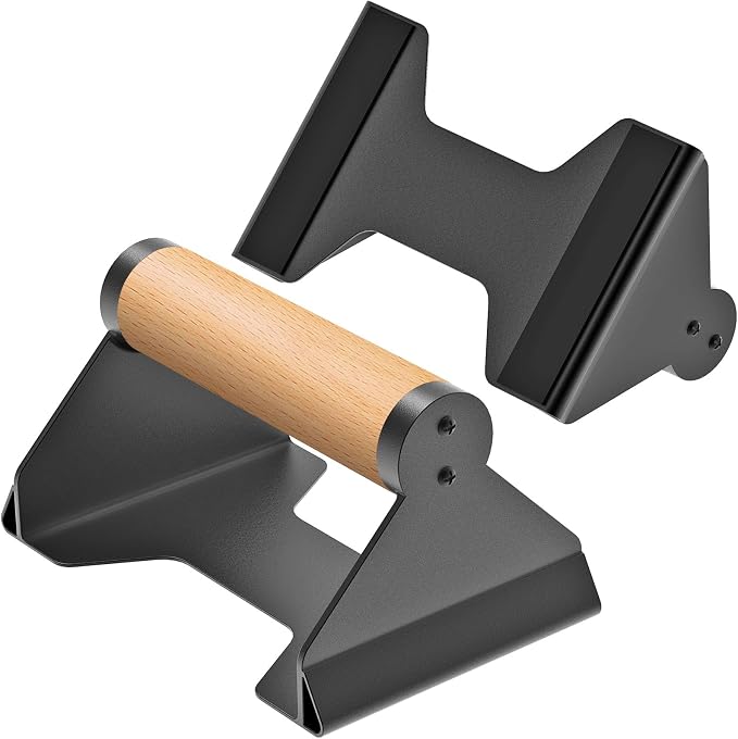 Ergonomic Incline Push-Up Stands with Cushioned Foam Grips (Pair) - Black & Grey