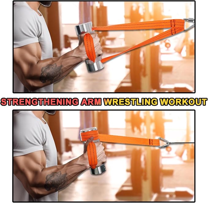 Arm Wrestling Rolling Grip Handle for Forearm Workout (7.5cm Thick) - Orange