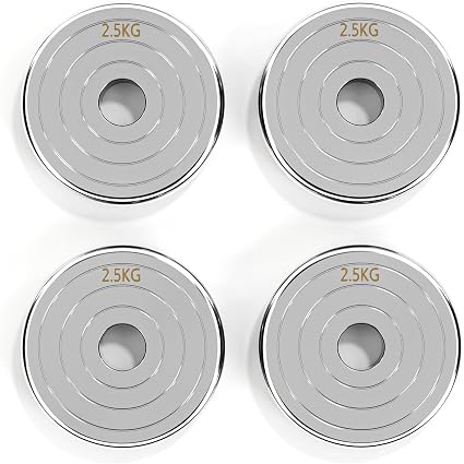 2-in-1 Solid Steel Adjustable Dumbbell & Barbell Weight Set - Chrome Finish