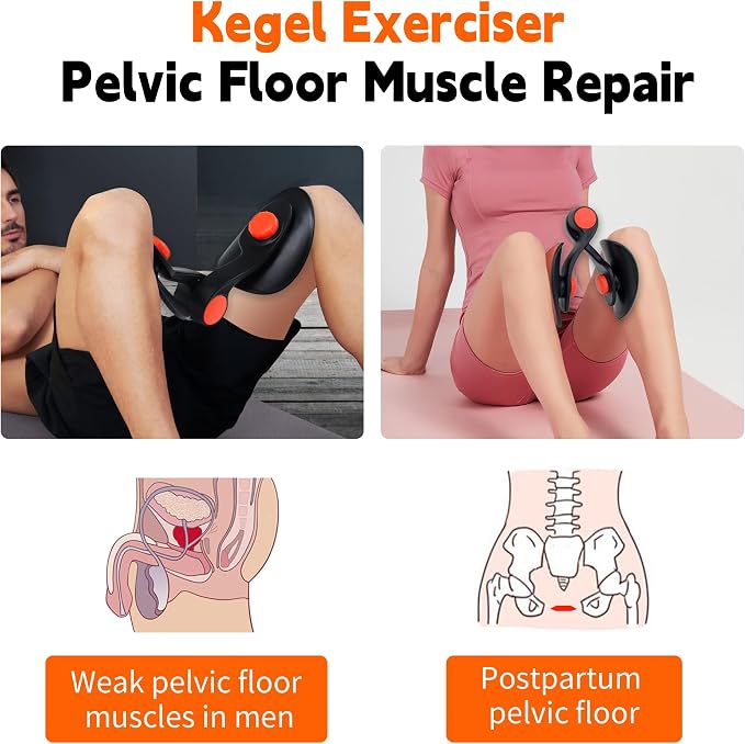 Pelvic Floor Muscle & Inner Thigh Trainer with Resistance Band (16kg) - Rose Pink