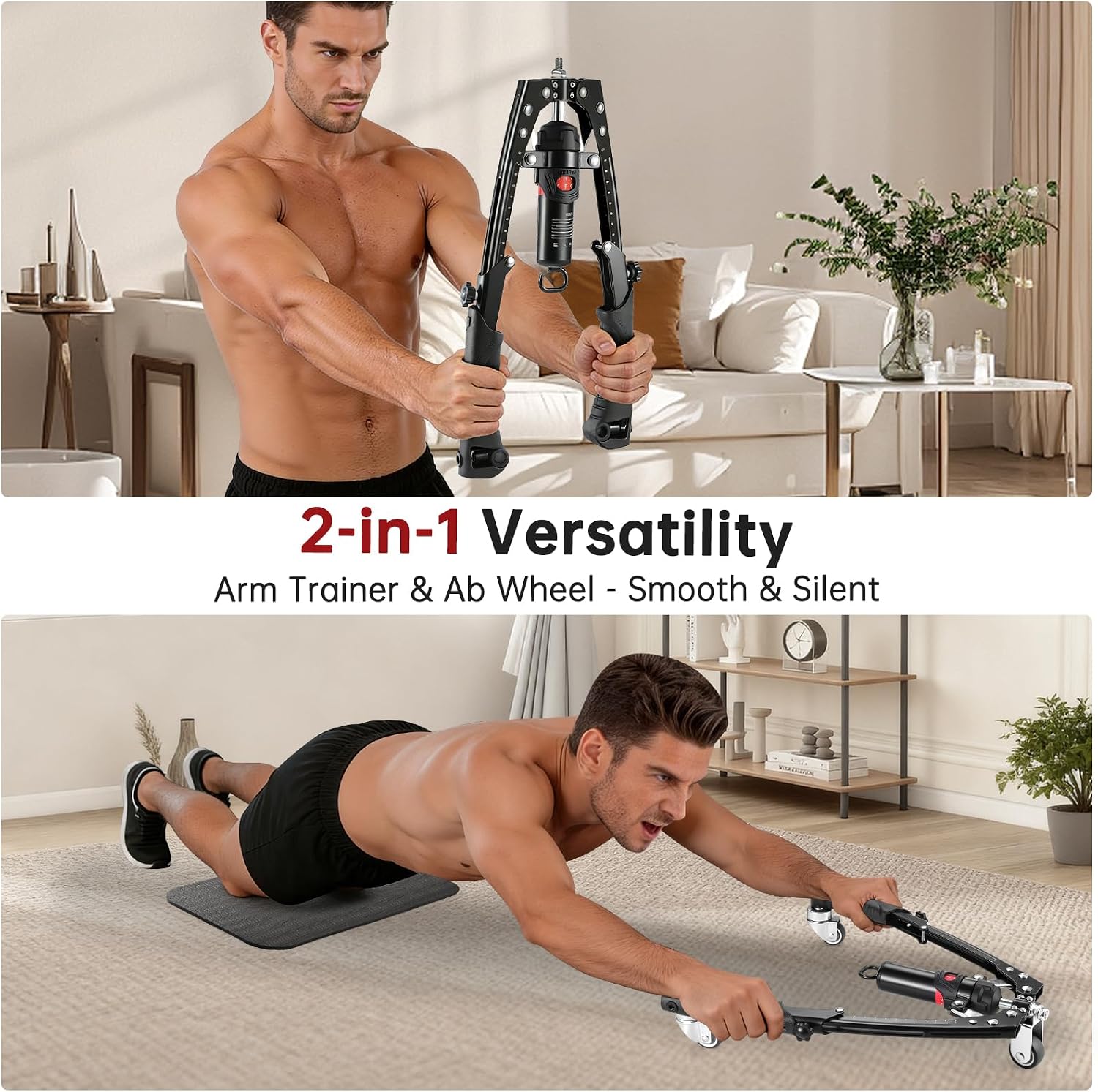 3-in-1 Hydraulic Power Chest Expander & Arm Trainer Set (10-200kg)