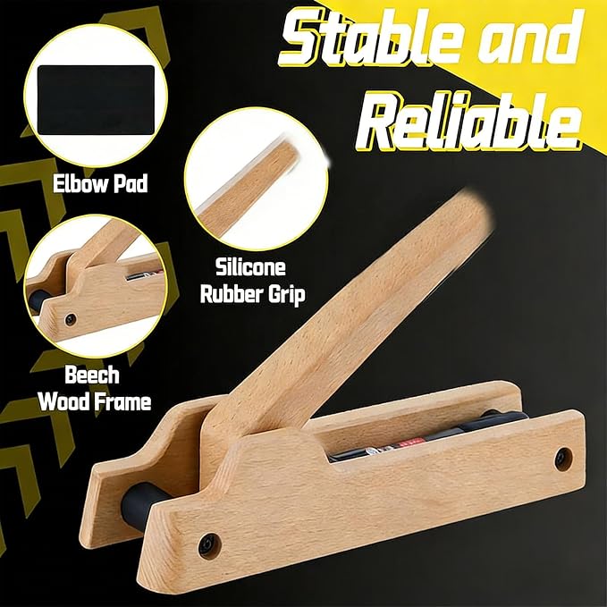 Premium Solid Wood Wrist & Forearm Strength Trainer with Hydraulic Resistance