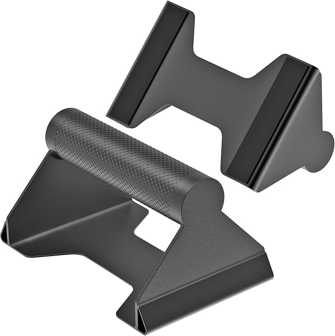 Professional Heavy-Duty Push-Up Stands with Wide Anti-Slip Base (Pair) - Black