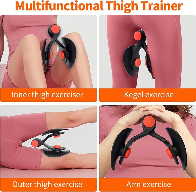 Pelvic Floor Muscle & Inner Thigh Trainer with Resistance Band (16kg) - Rose Pink