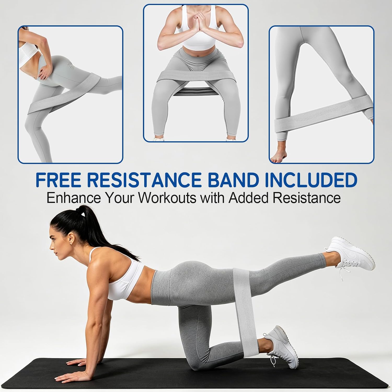 Adjustable Pelvic Floor Muscle Trainer & Thigh Toner with Resistance Band (35kg) - Slate Grey