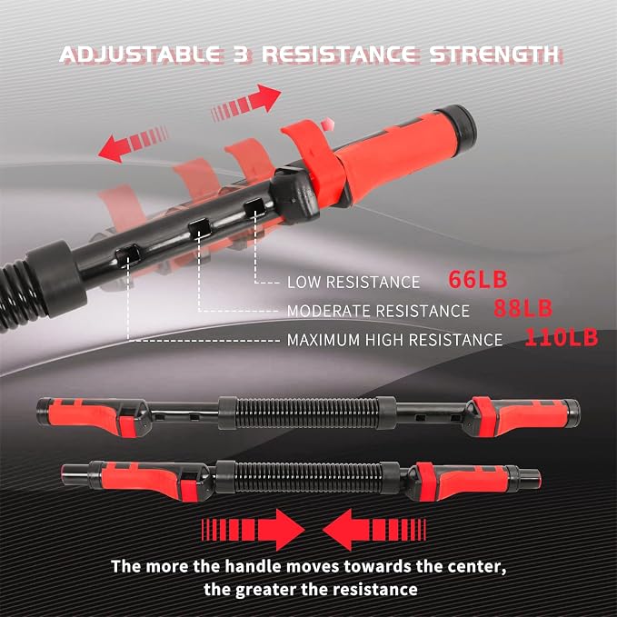 Adjustable Dual-Spring Power Twister Bar for Upper Body Workout (30-50kg)