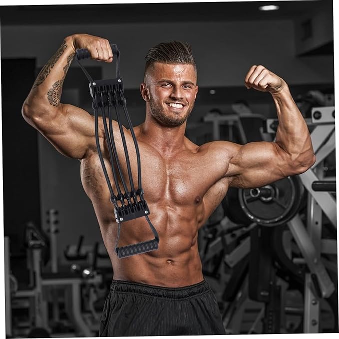 Adjustable Latex Chest Expander Resistance Band - Black