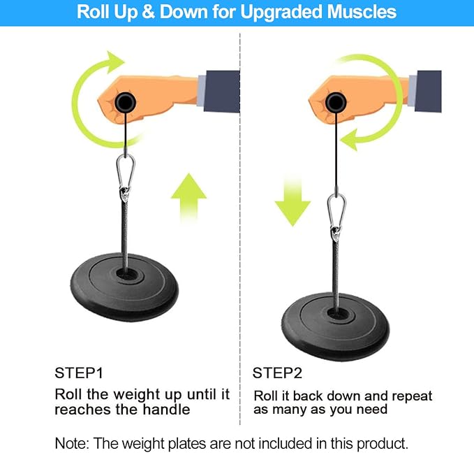 Heavy-Duty Steel Wrist & Forearm Roller Blaster for Weight Training