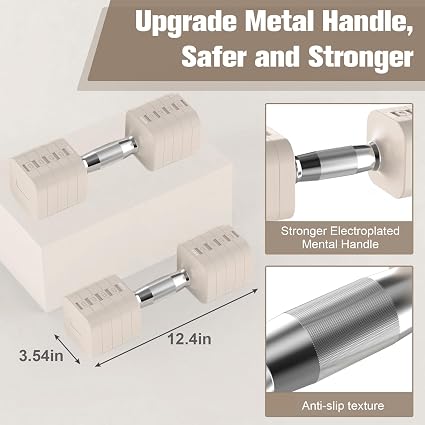 Adjustable Weight Dumbbell Set with Ergonomic Grip (Pair, Up to 10kg)