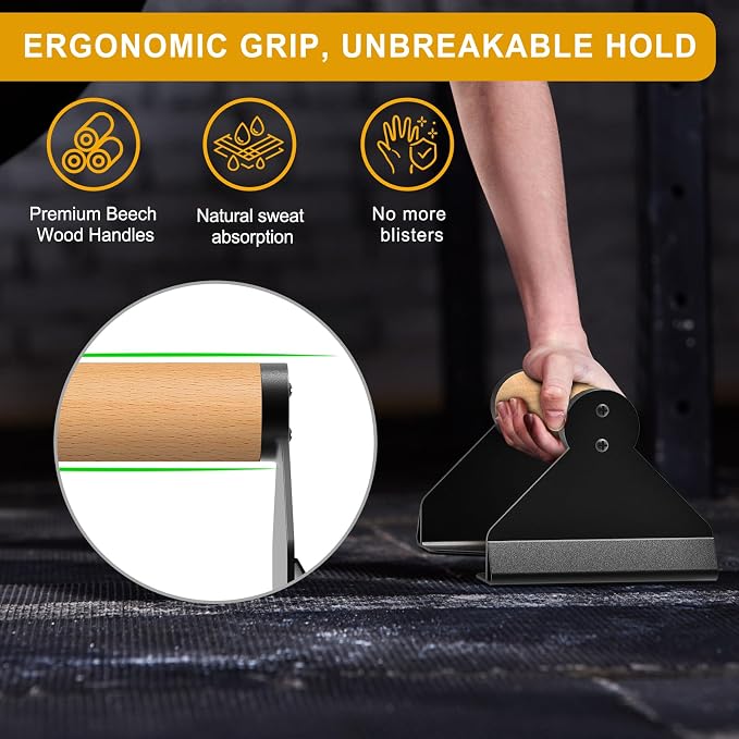 Ergonomic Incline Push-Up Stands with Cushioned Foam Grips (Pair) - Black & Grey