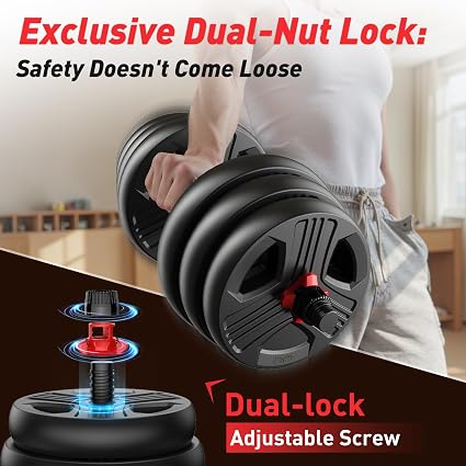 5-in-1 Multi-Purpose Adjustable Dumbbell, Barbell & Kettlebell Set - Heavy Edition