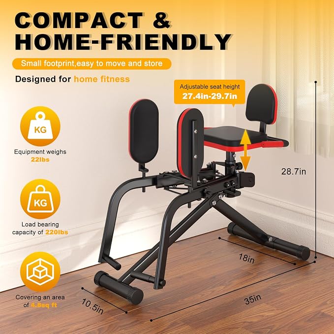 8-Level Adjustable Hip Abductor & Inner Thigh Training Machine for Home Gym