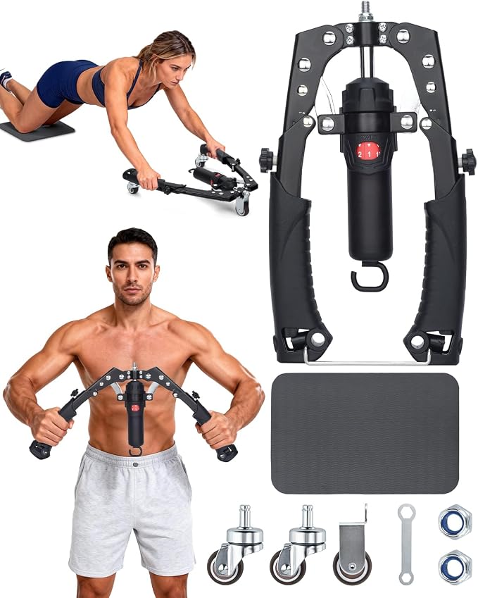 Heavy-Duty Hydraulic Power Twister Chest Trainer (10-200kg) - Black