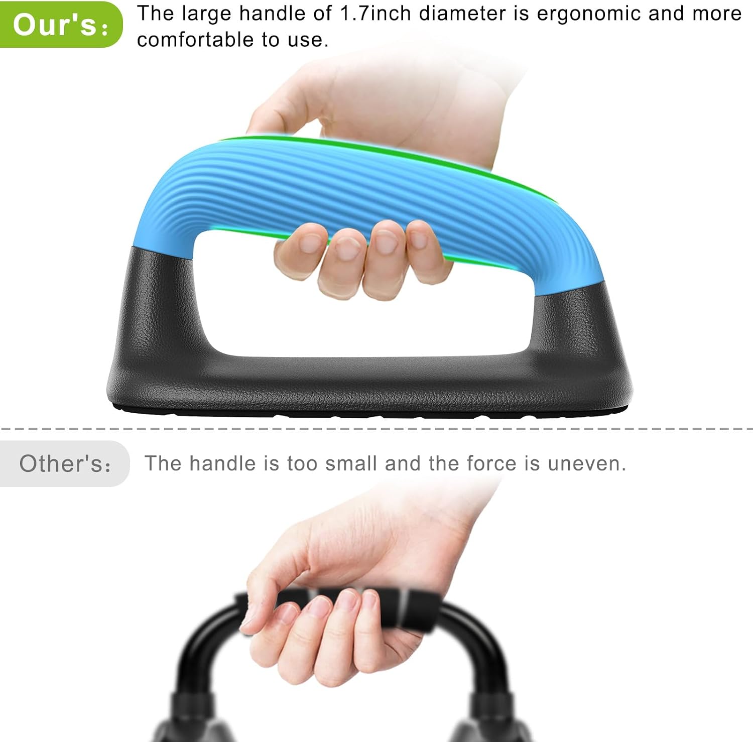 Portable Compact Push-Up Grips with Anti-Slip Base (Pair) - Blush Pink