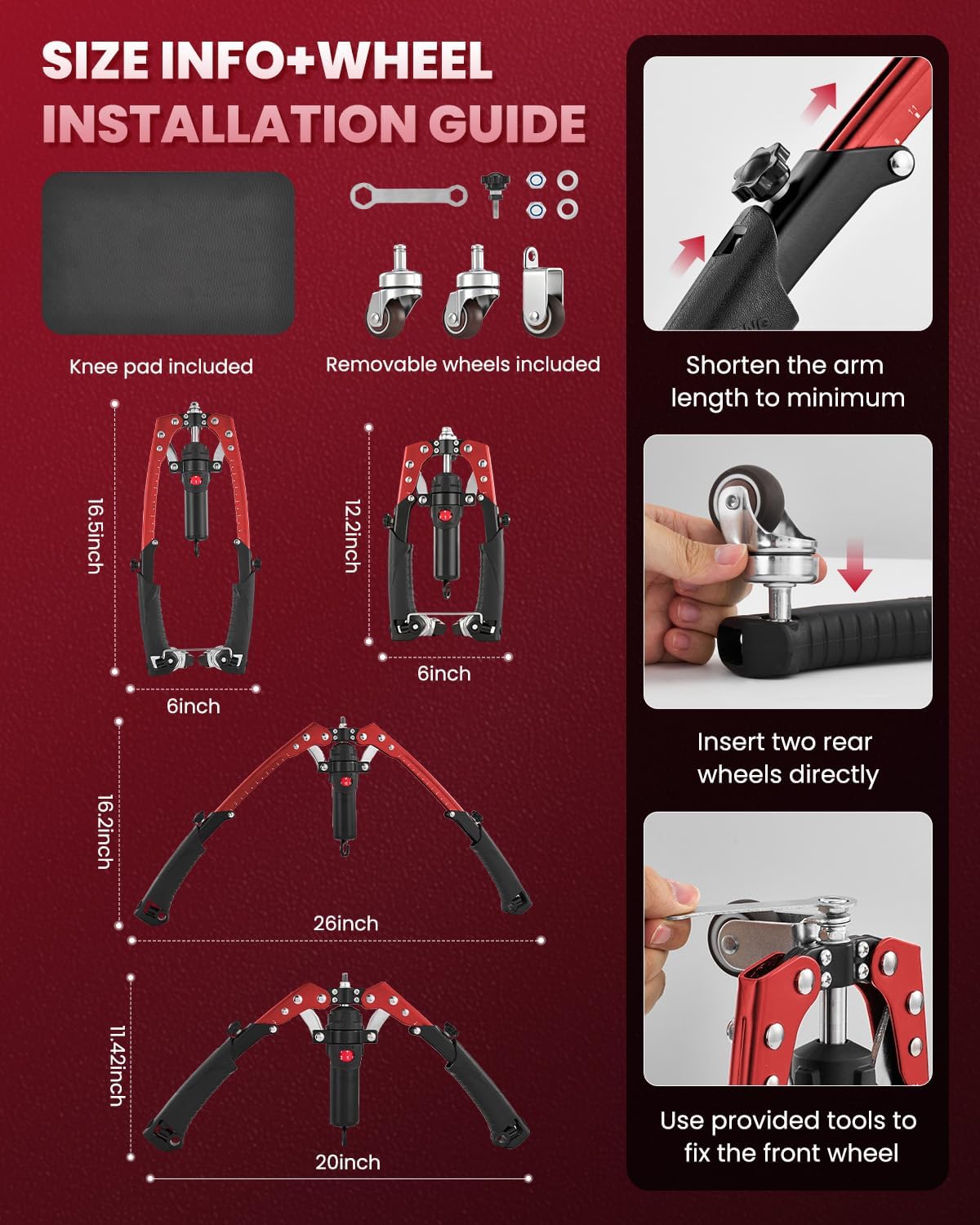 Adjustable Hydraulic Power Twister Arm Trainer with Ab Roller (10-200kg) - Red