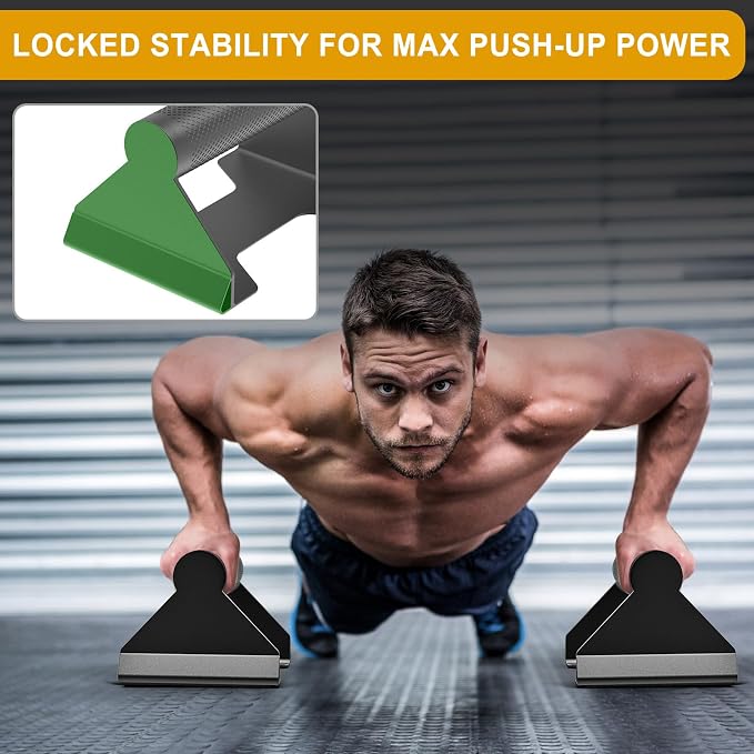 Professional Heavy-Duty Push-Up Stands with Wide Anti-Slip Base (Pair) - Black