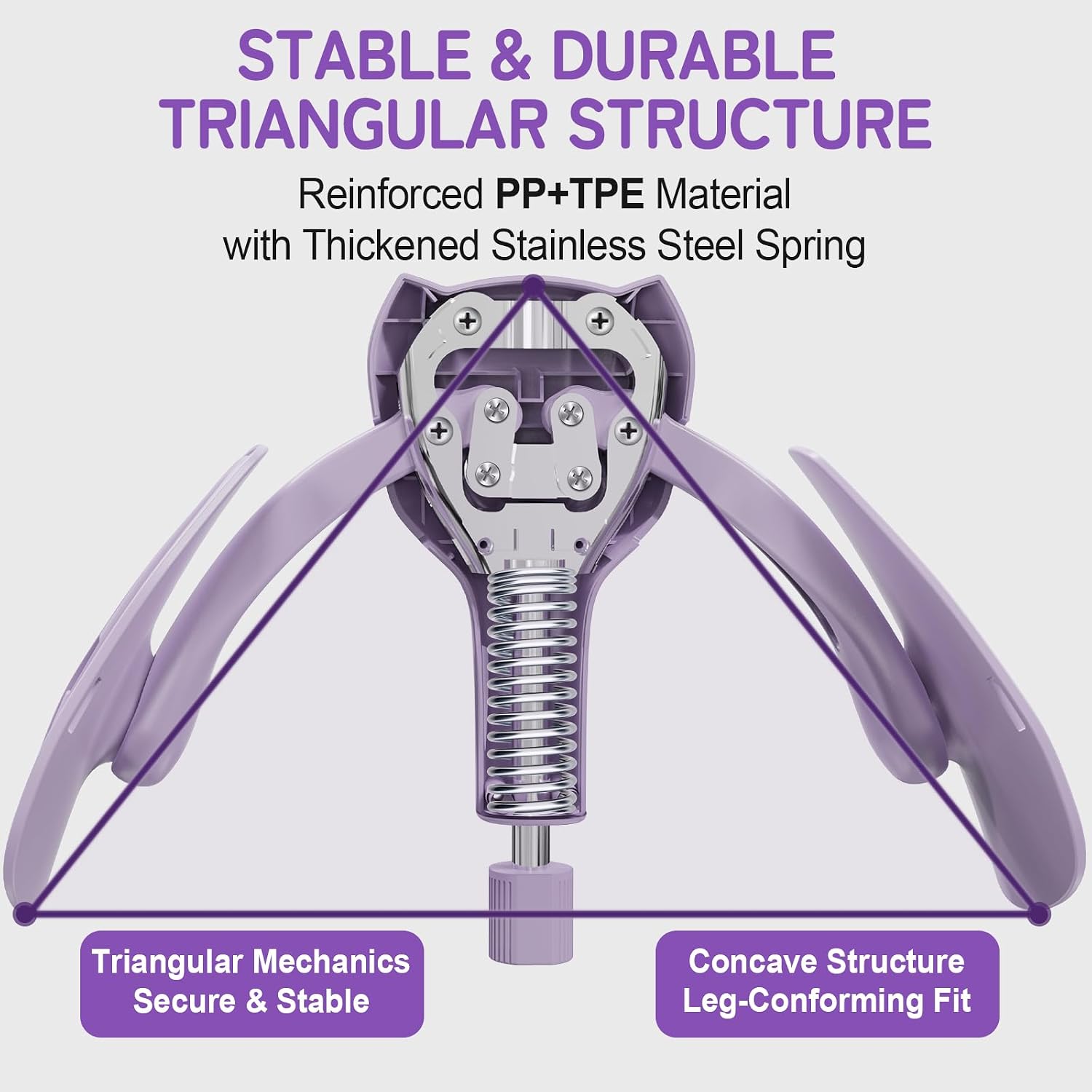 Adjustable Pelvic Floor Muscle Trainer & Thigh Toner with Resistance Band (35kg) - Lilac Purple