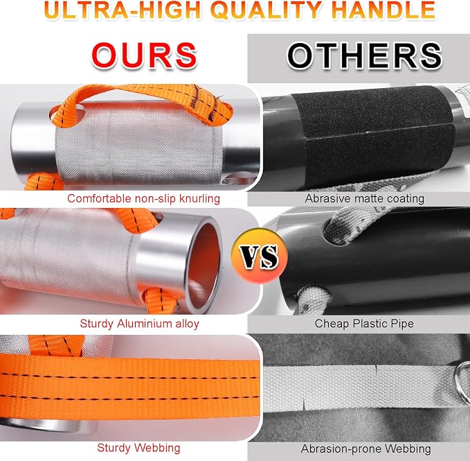 Arm Wrestling Rolling Grip Handle for Forearm Workout (7.5cm Thick) - Orange