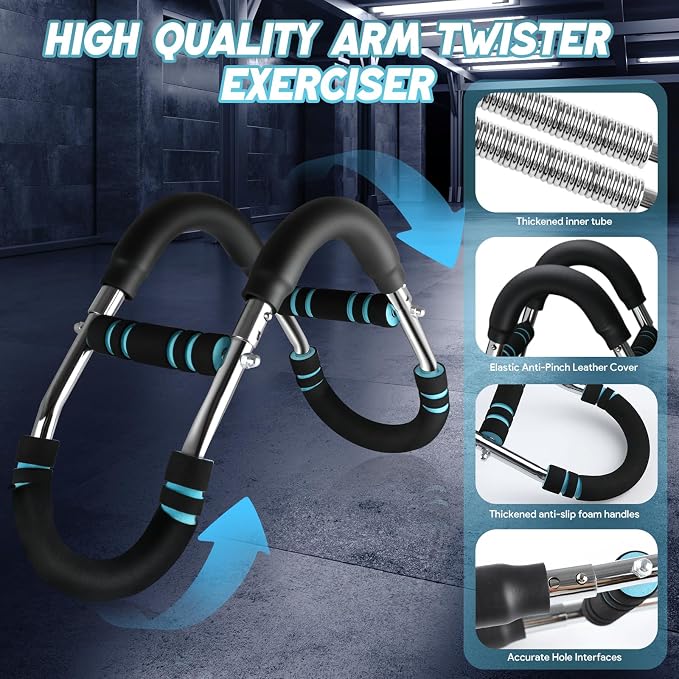 Heavy-Duty Spring Power Twister Bar for Chest & Arm Training (50kg Resistance)
