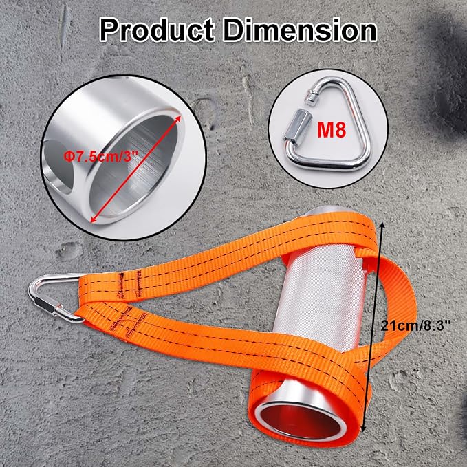 Arm Wrestling Rolling Grip Handle for Forearm Workout (7.5cm Thick) - Orange