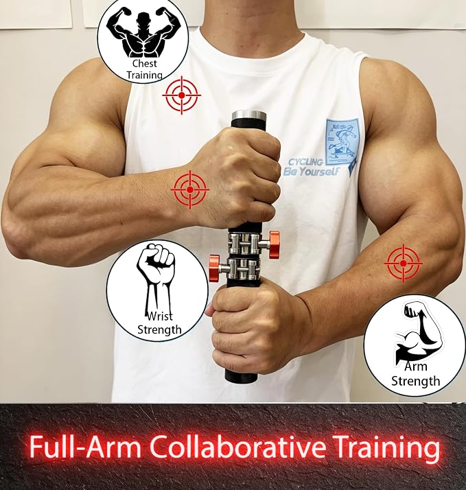 Adjustable Resistance Wrist & Forearm Roller Trainer with Non-Slip Grip