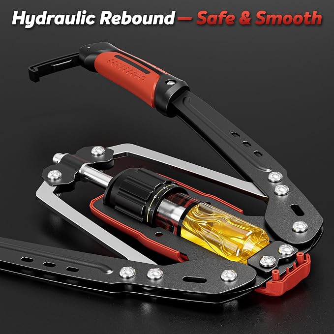 10-Level Adjustable Hydraulic Arm Trainer with Safety Cylinder (10-200kg) - Red