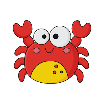 Crab character tattoo design
