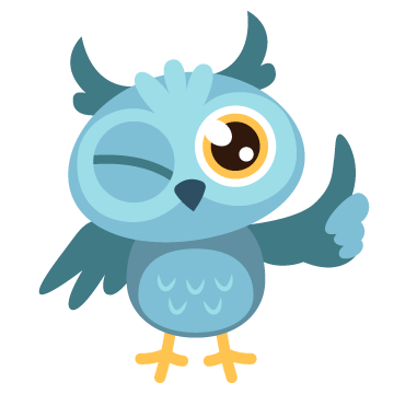 Owl giving a thumbs up character tattoo design