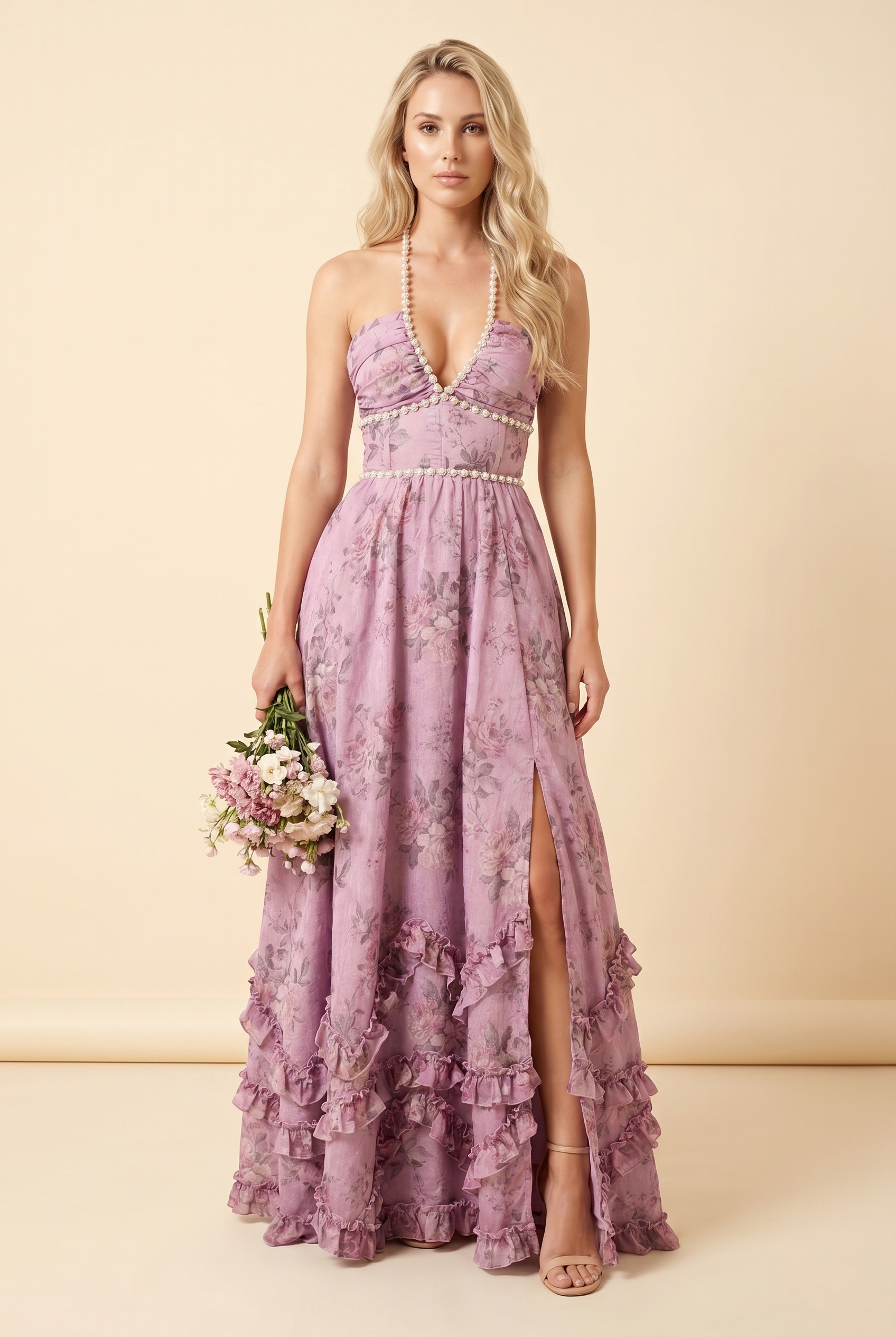 BIANCA MAXI DRESS Purple front