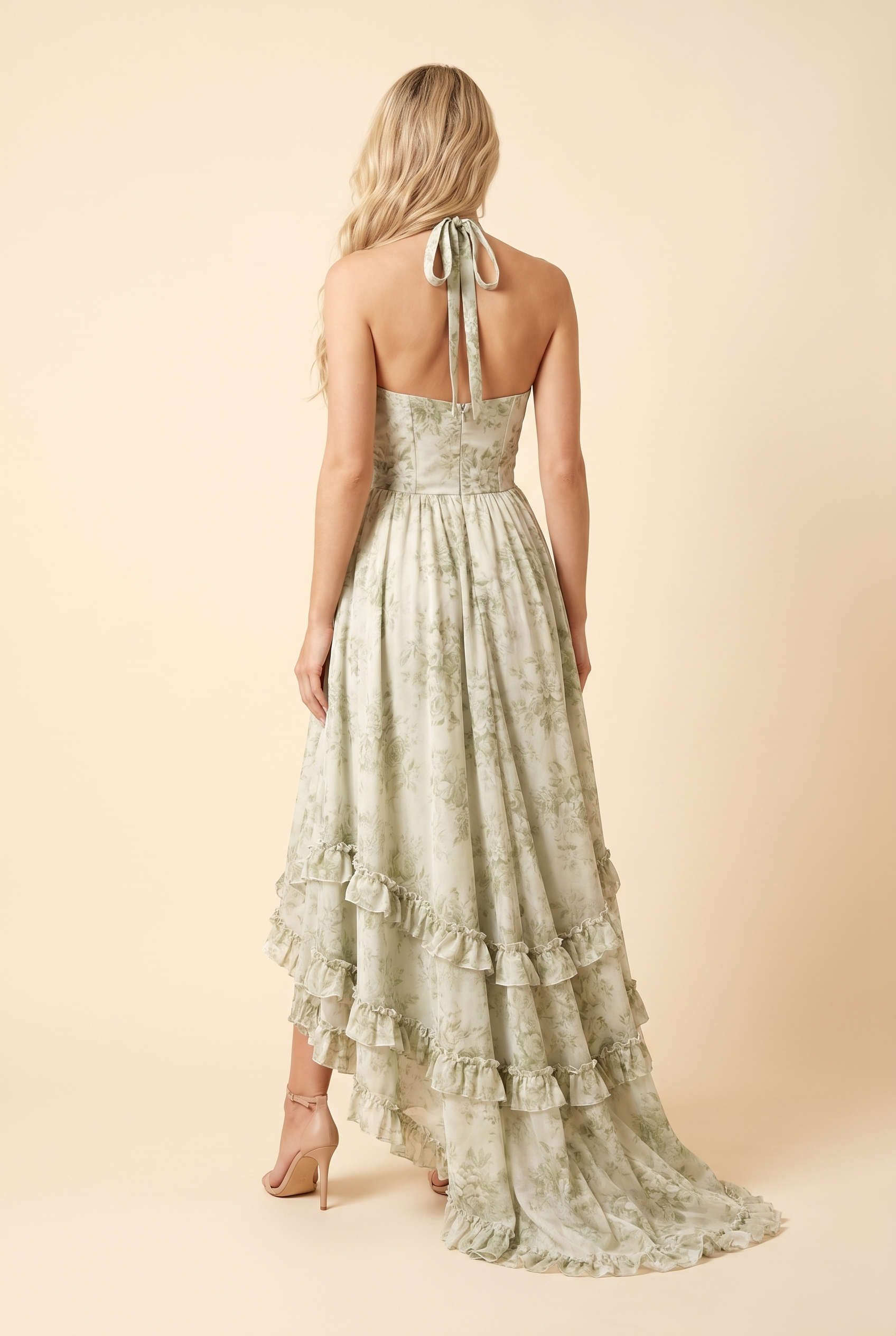 BIANCA MAXI DRESS Sage Blossom back