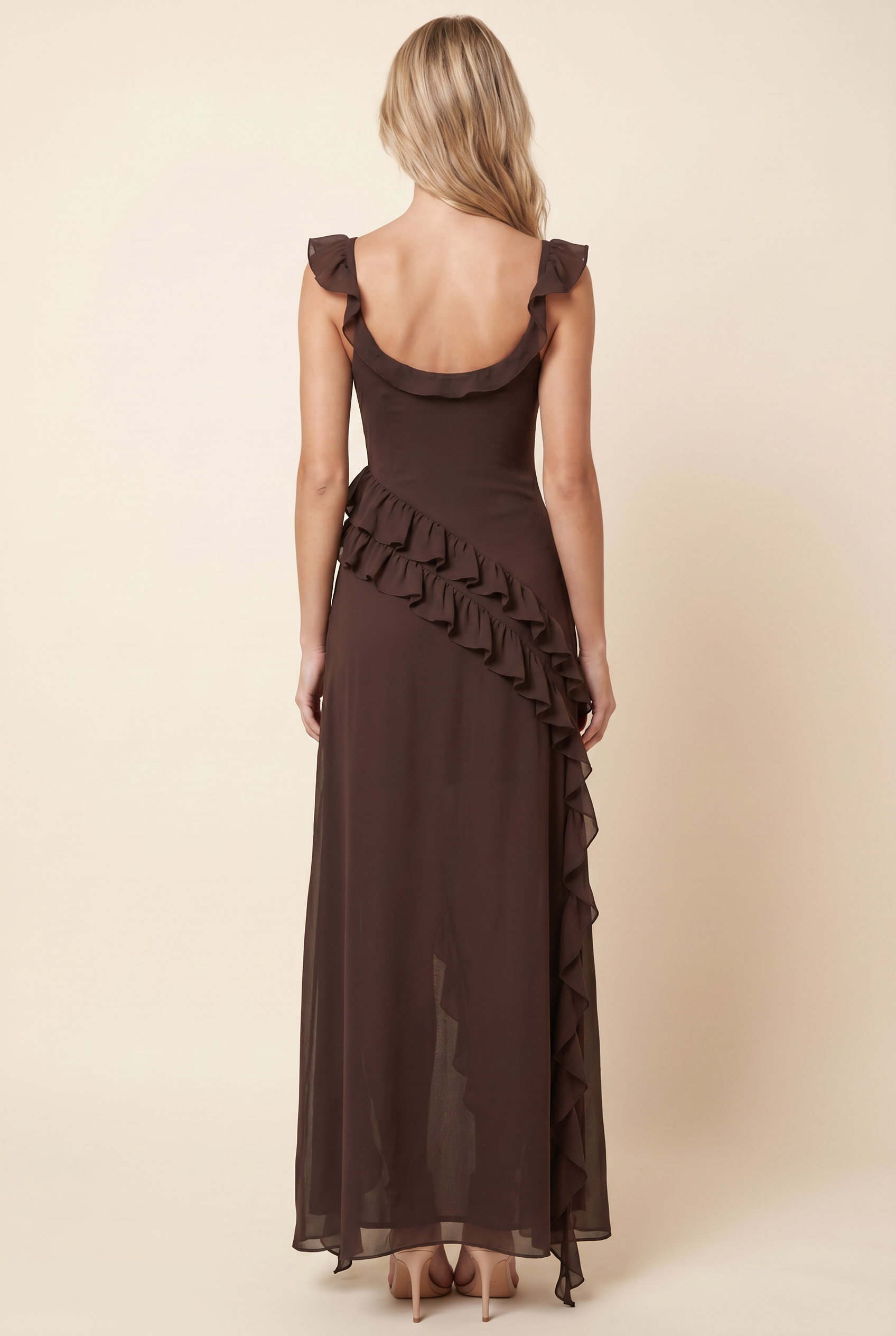 CLAIRE MAXI DRESS Brown back