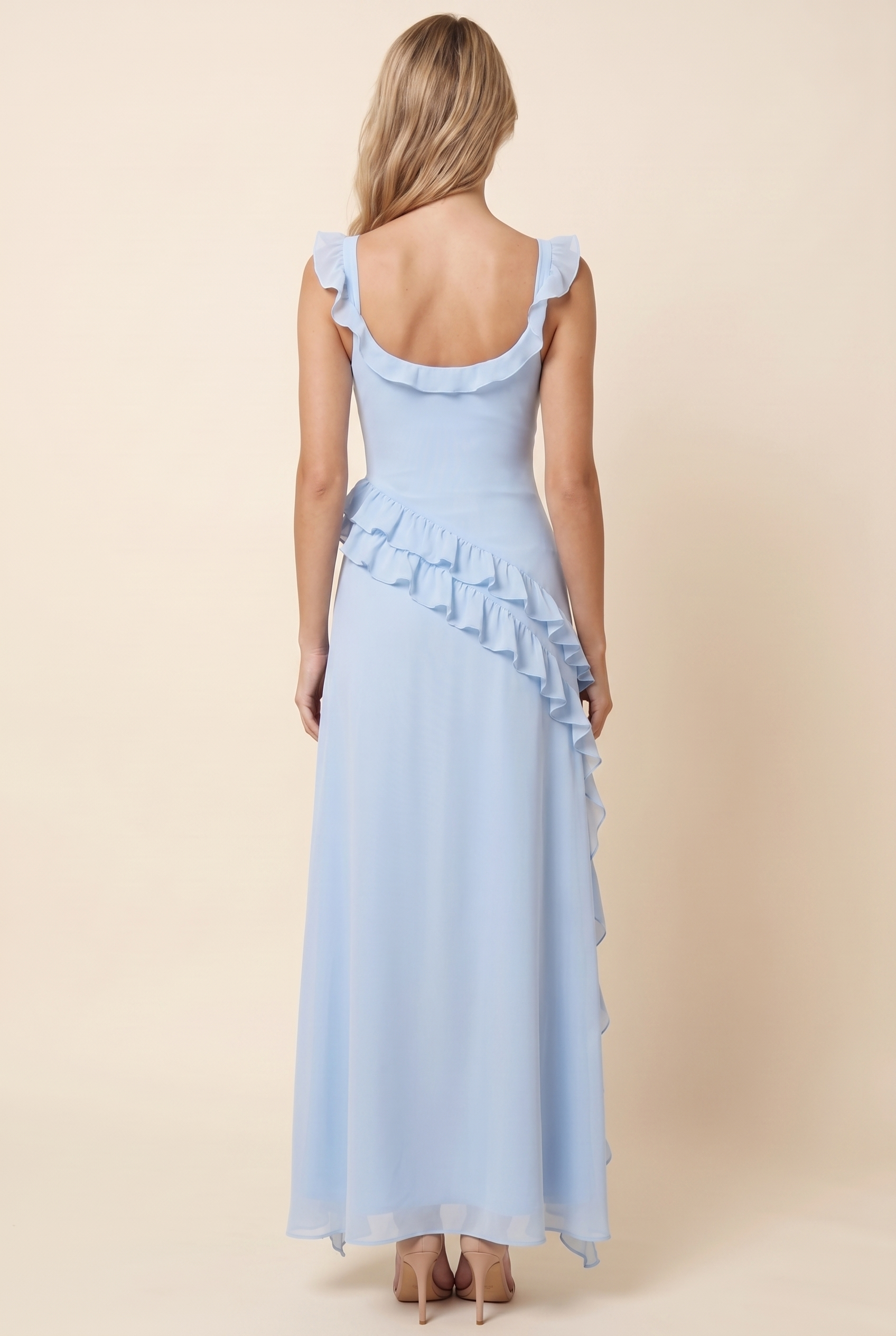 CLAIRE MAXI DRESS Blue back