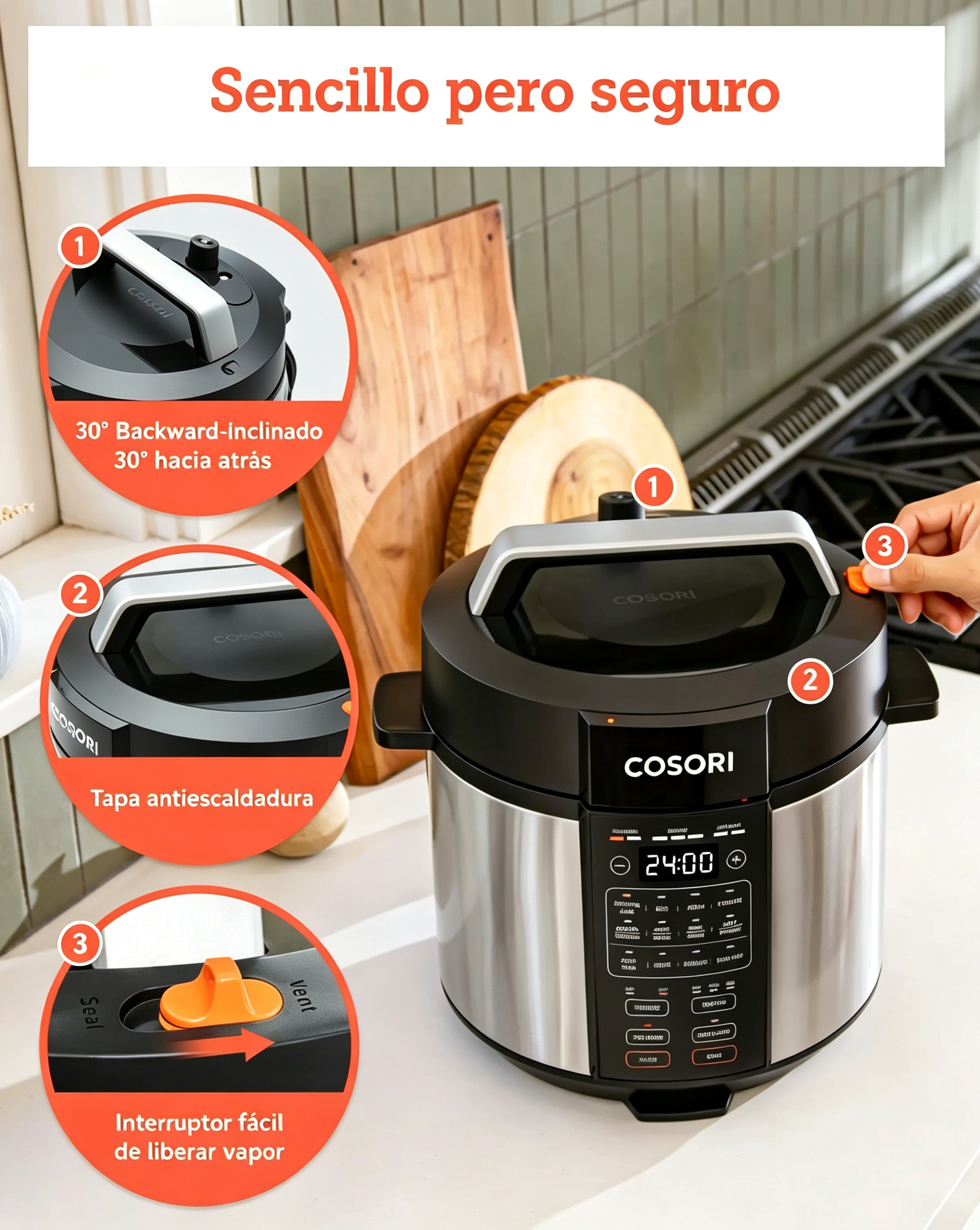 COSORI 9-in-1 6-qt Electric Instant Pressure Cooker - Instant Multi Cooker, 1100W Multifunction Kitchen Appliance with Rice, Sauté, Sous Vide, Sterilizer Modes, Stainless Steel & Aluminium Inner Pot, Safety Features,tiktokshopbacktoschool,home essentials
