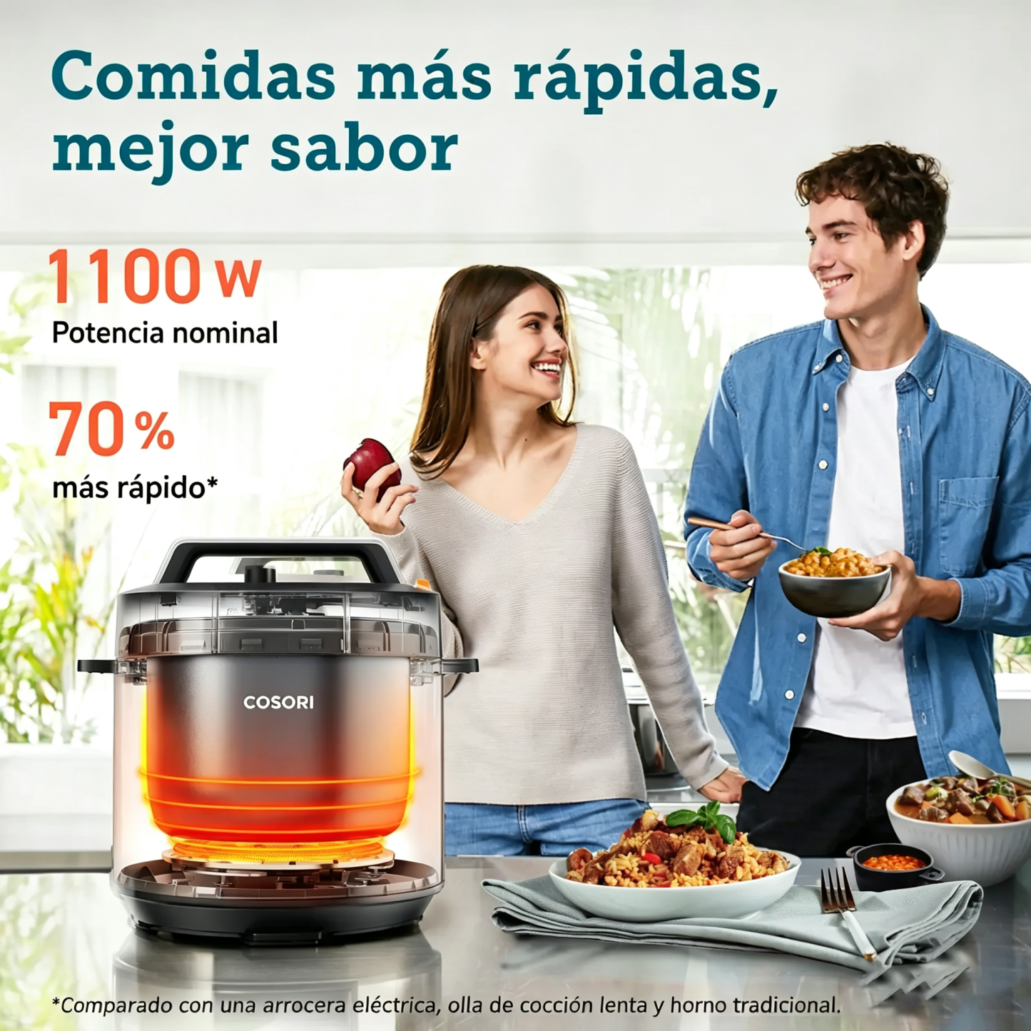 COSORI 9-in-1 6-qt Electric Instant Pressure Cooker - Instant Multi Cooker, 1100W Multifunction Kitchen Appliance with Rice, Sauté, Sous Vide, Sterilizer Modes, Stainless Steel & Aluminium Inner Pot, Safety Features,tiktokshopbacktoschool,home essentials